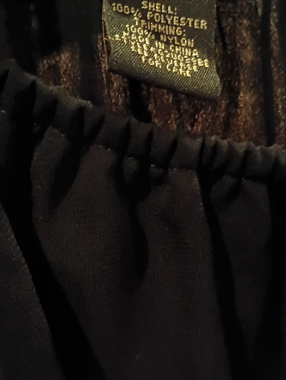 Nue Options Black Sheer Tiered Flared Blouse